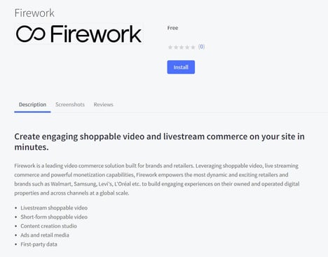 Firework bigcommerce app listing