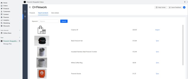 importing products into Shopify