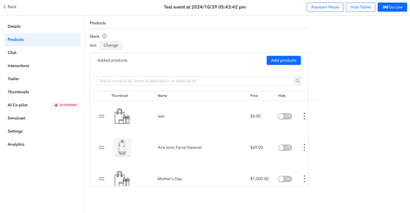 Add Products Mid-Livestream