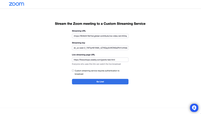 Go Live through Zoom3