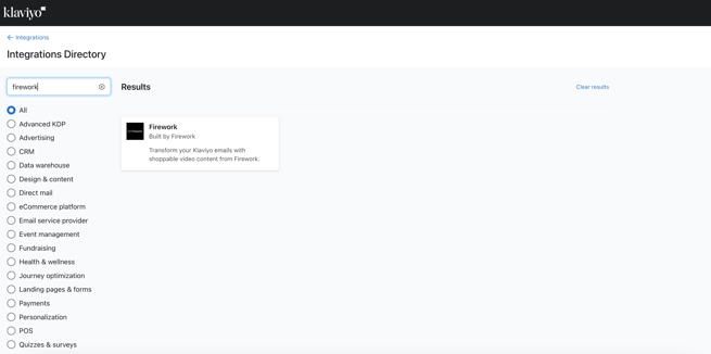 Integrate Firework with Klaviyo8