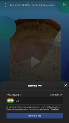 SMSEmail Reminder for a Livestream 4