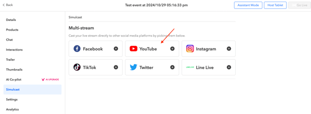 Youtube Livestream Simulcast
