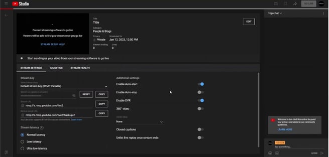 Youtube Livestream Simulcast6